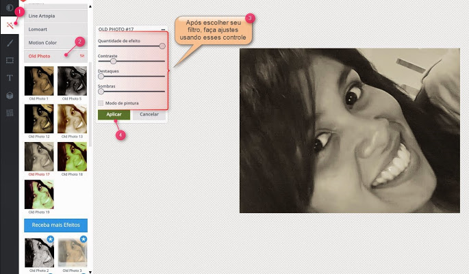 filtros nas fotos online
