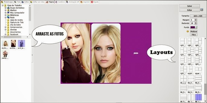 criando colagem de fotos no photoscape