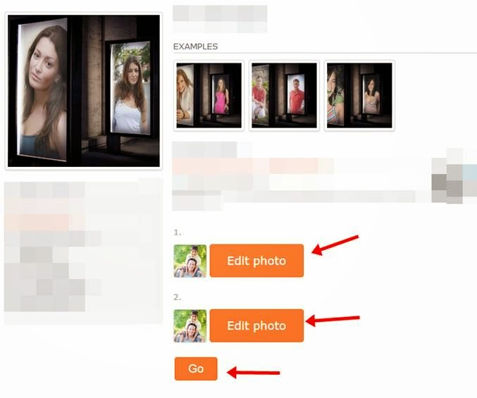 Modelo de como fazer montagem com 2 fotos