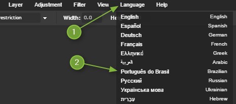 idioma português photoshop online